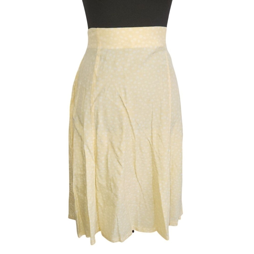 Vintage 90's Norton Mcnaughton Yellow Spring Floral‎ Skirt Elastic Waist Flaw Lg